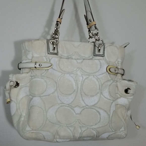 Coach Signature Logo Colette Large Tote Bag Yellow - Picture 4 of 10